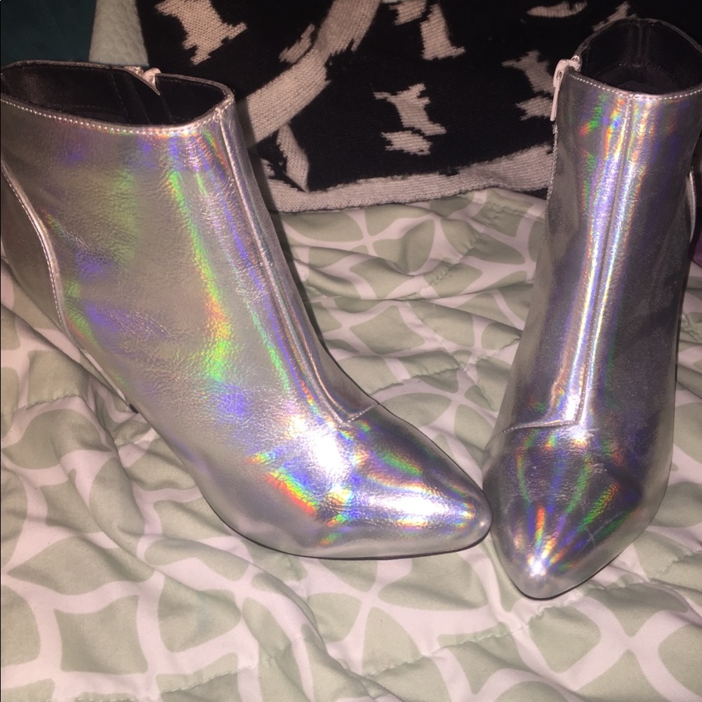 Madden Girl holographic booties